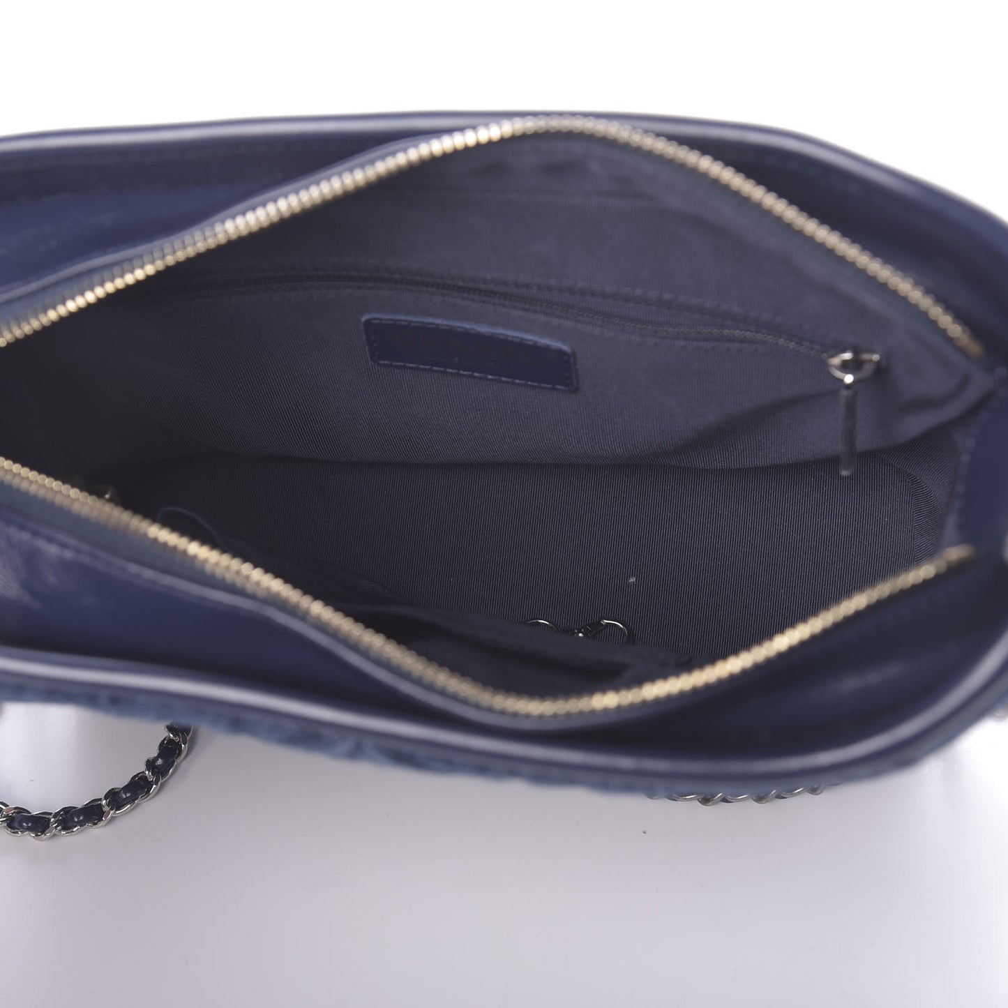 Denim Calfskin Small Gabrielle Hobo Blue