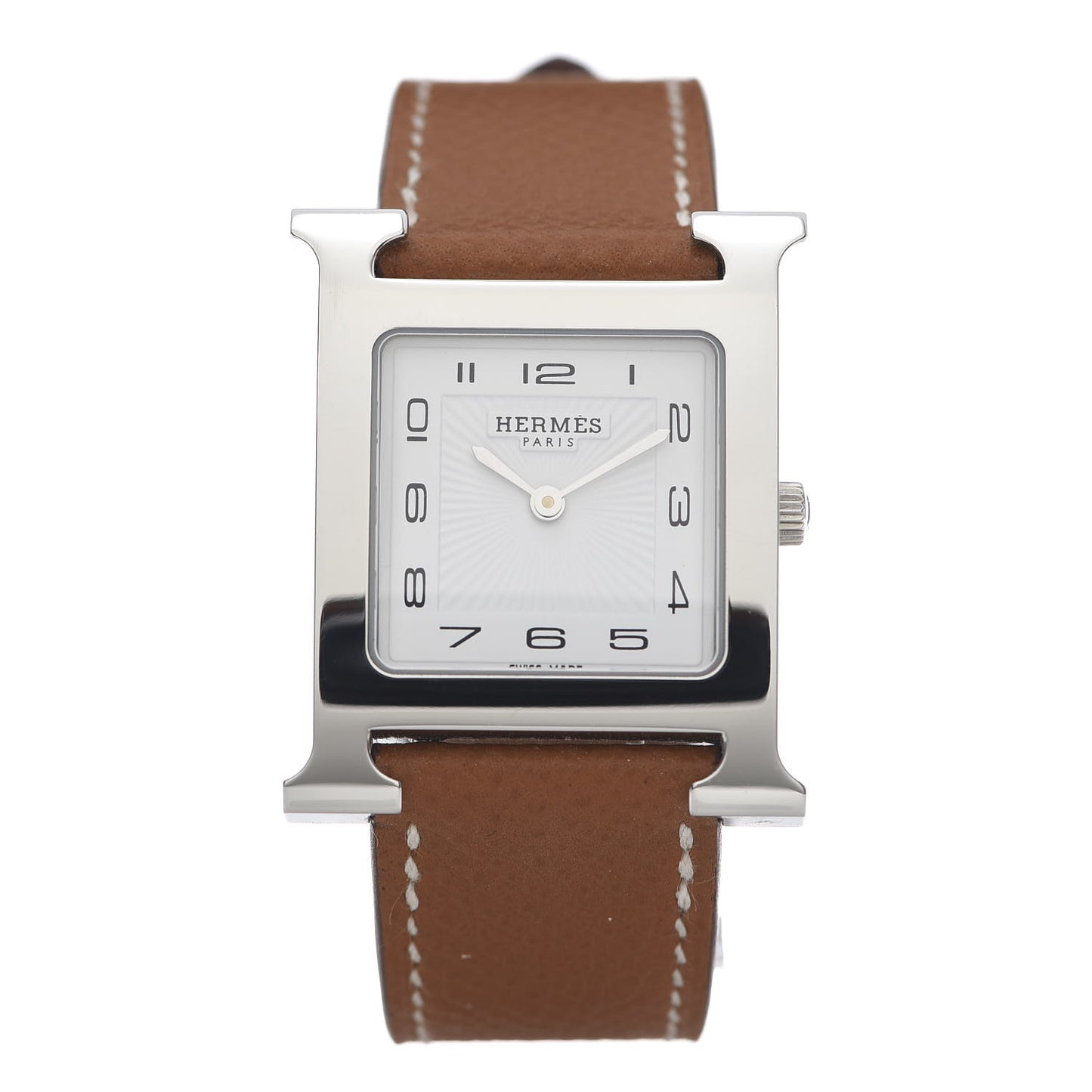 Stainless Steel Barenia 26mm Heure H Hour Quartz Watch Fauve