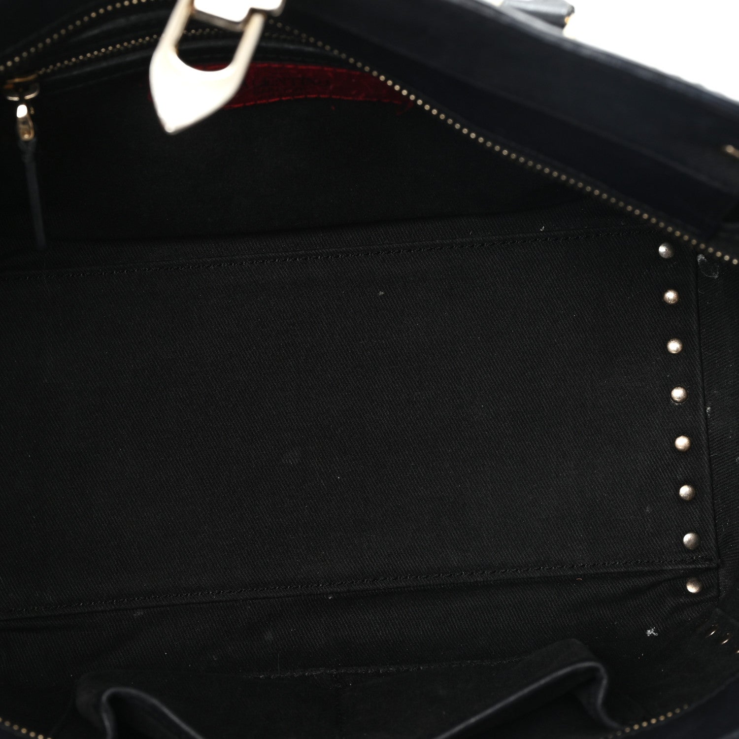 Valentino Garavani Vitello Small Rockstud Double Handle Tote Black 5 of 11