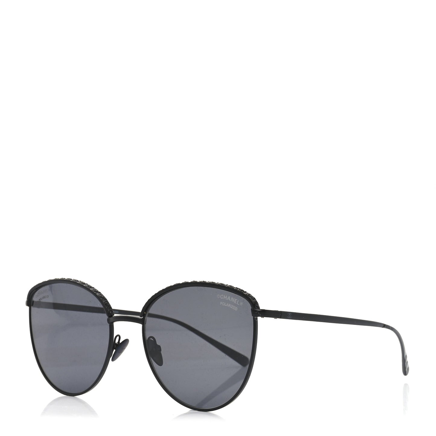 Metal Crystal Polarized Sunglasses 4258-B Black