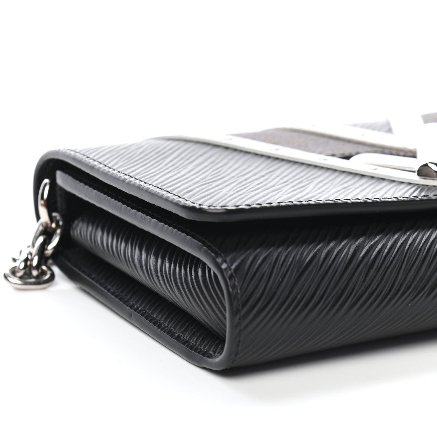 Epi Monogram Studded Twist Chain Wallet Black Black