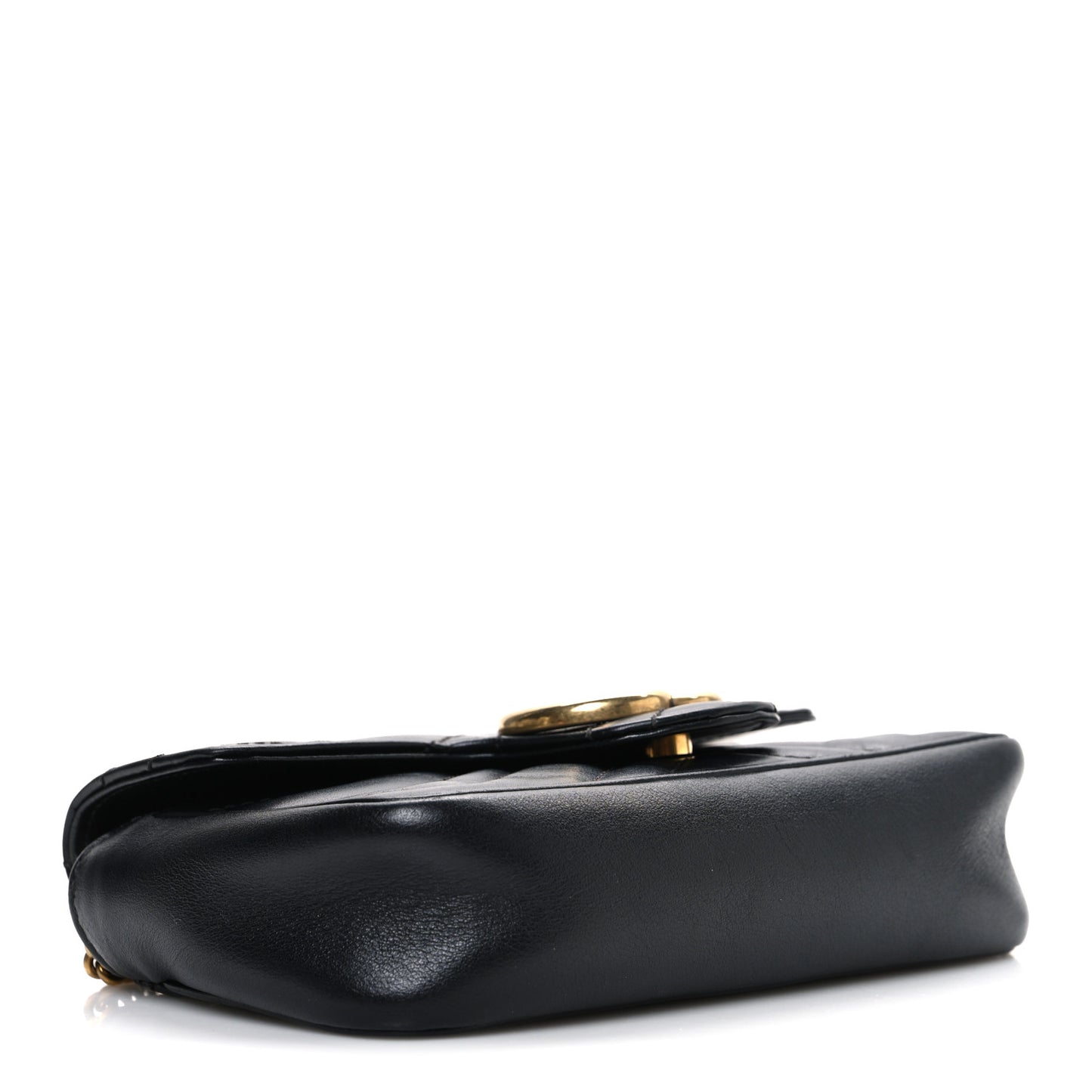 Calfskin Matelasse Super Mini GG Marmont Shoulder Bag Black