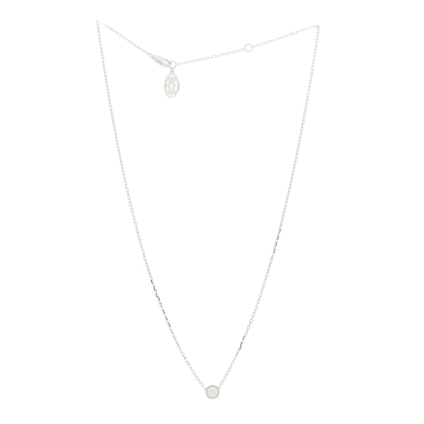 18K White Gold Diamond LM D'Amour Pendant Necklace