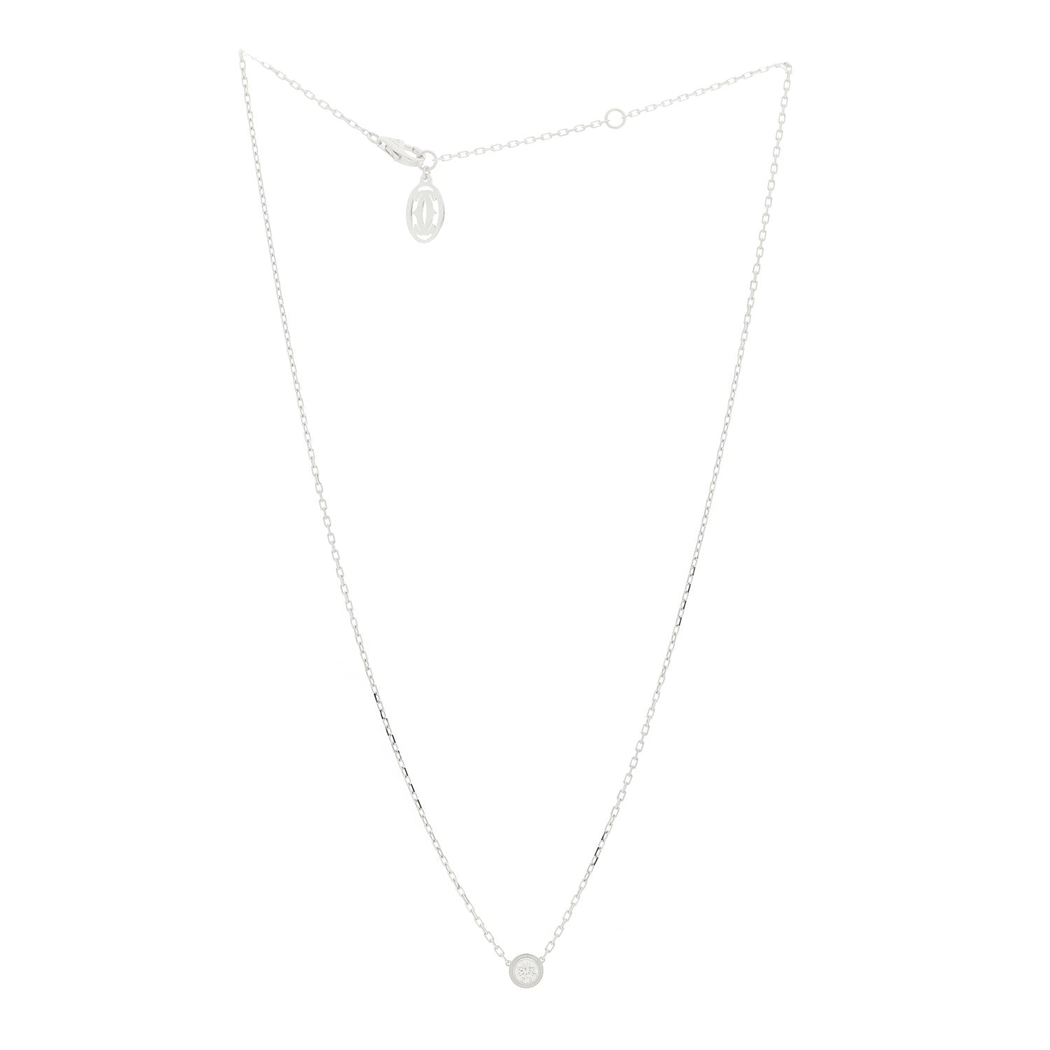 Cartier 18K White Gold Diamond LM D'Amour Pendant Necklace 3 of 6