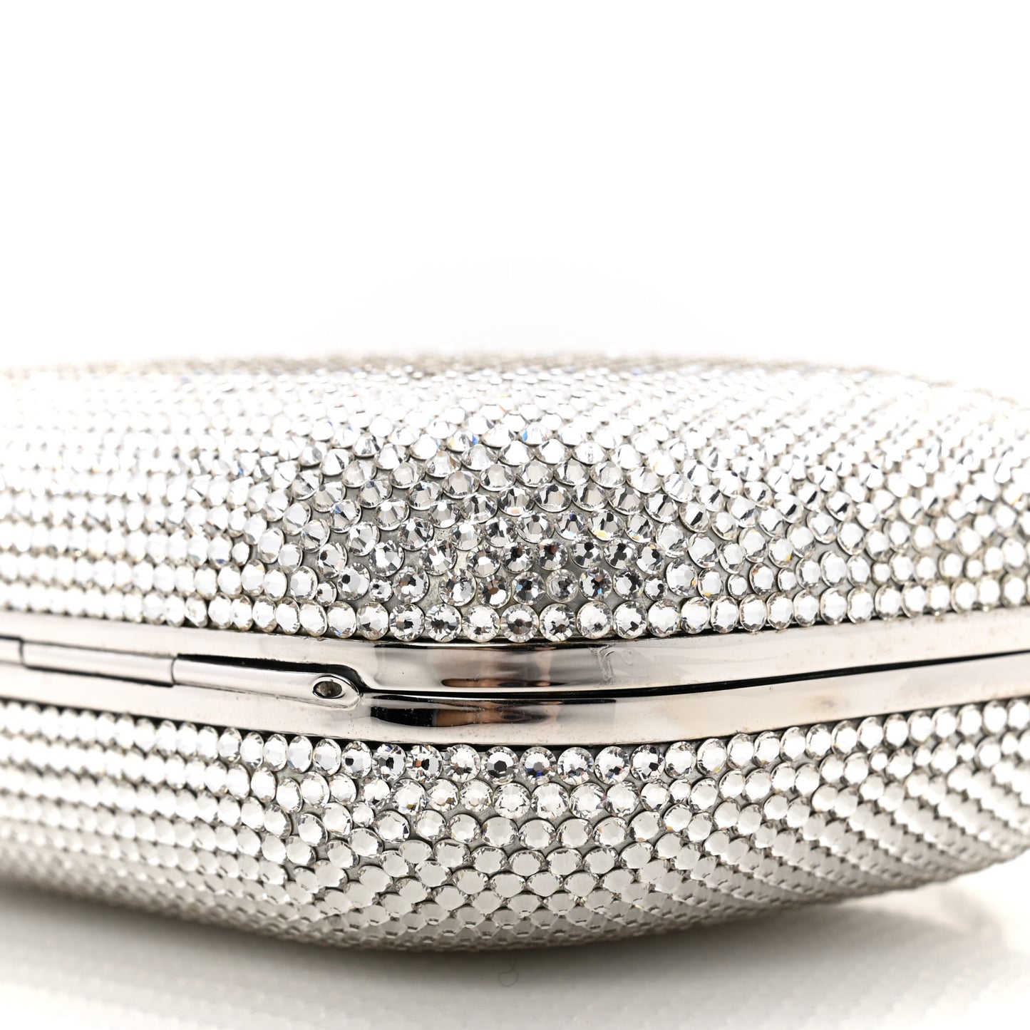 Swarovski Crystal Minaudiere Clutch Silver
