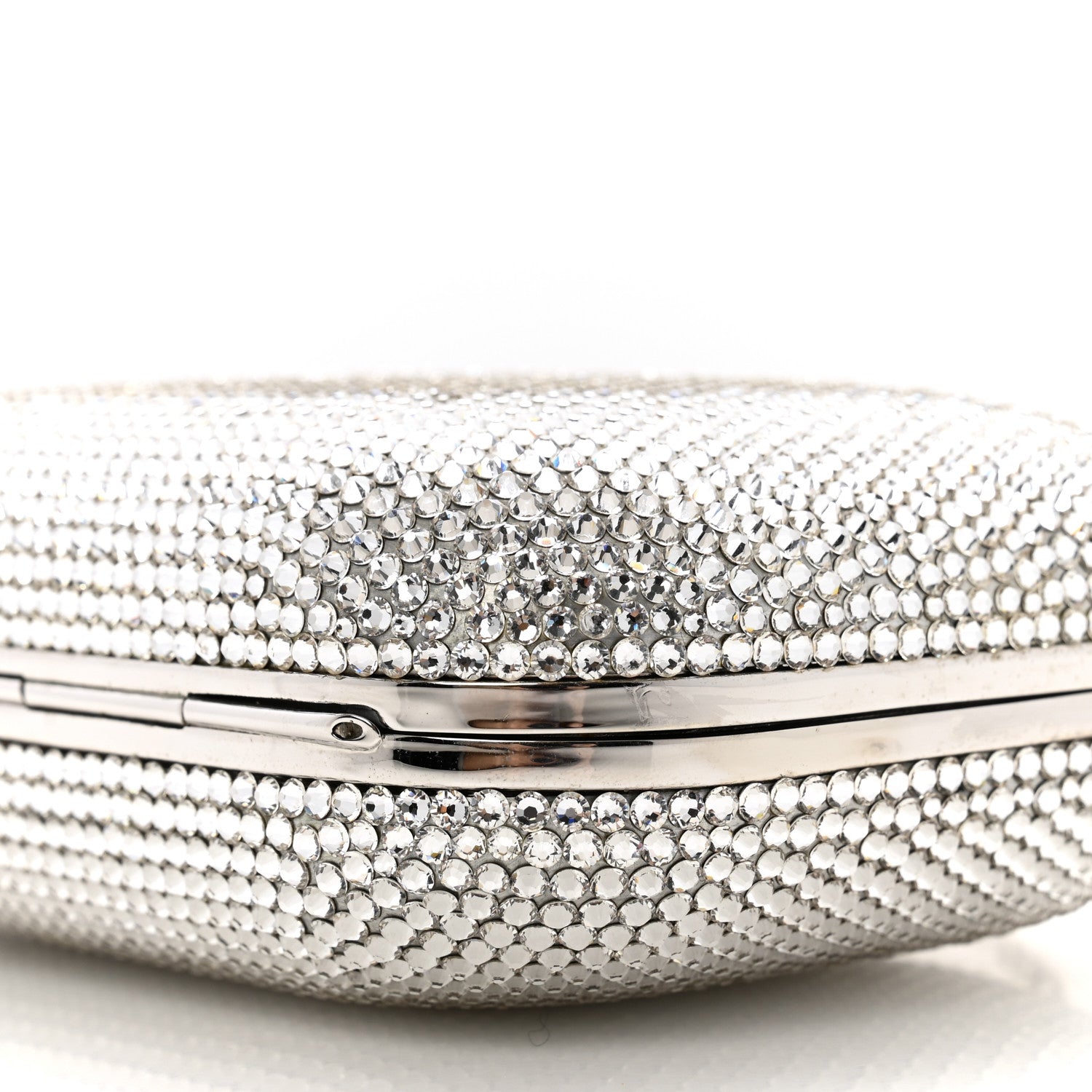 Judith Leiber Swarovski Crystal Minaudiere Clutch Silver 9 of 11