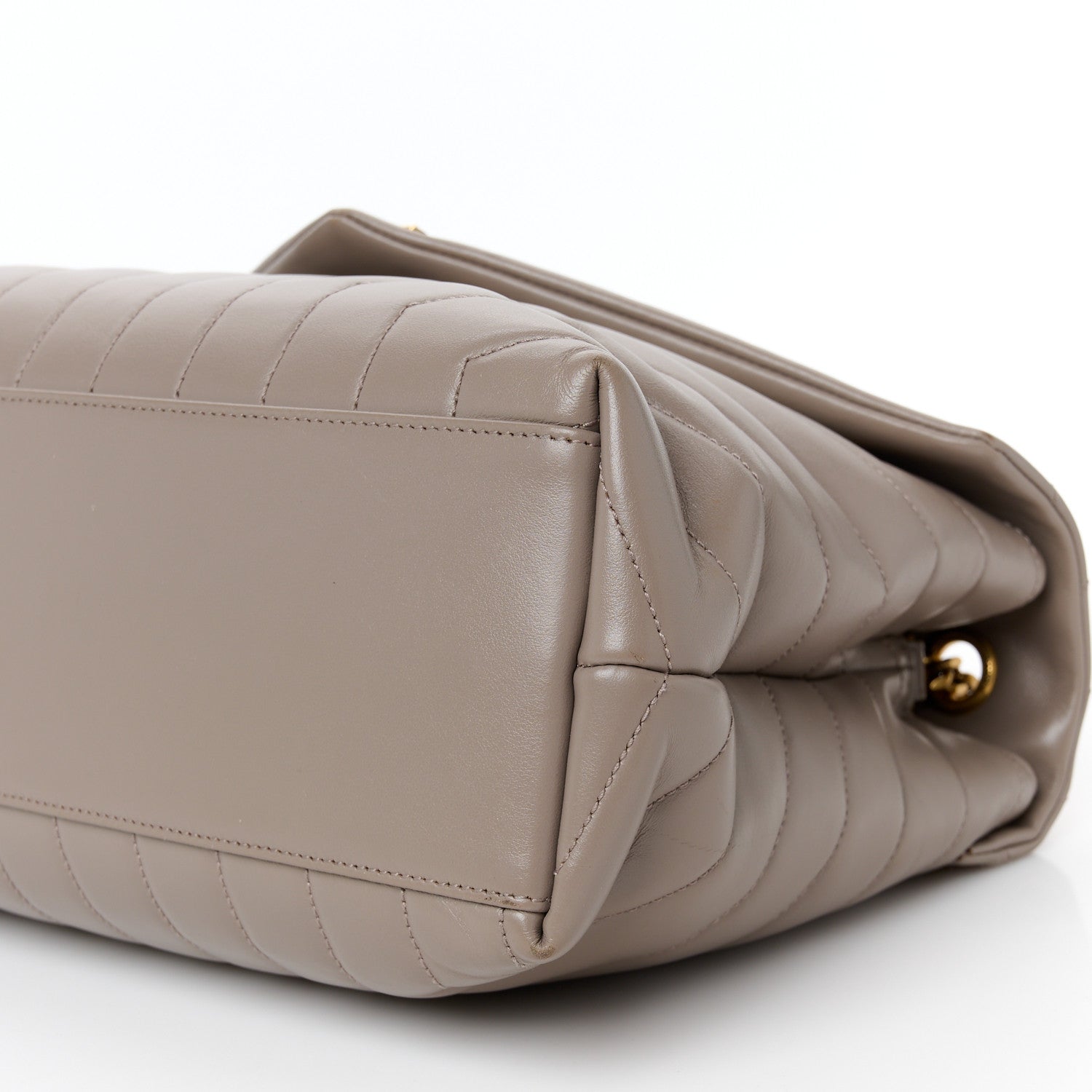 Saint Laurent Calfskin Y Quilted Monogram Medium Loulou Chain Satchel Greyish Brown 11 of 11