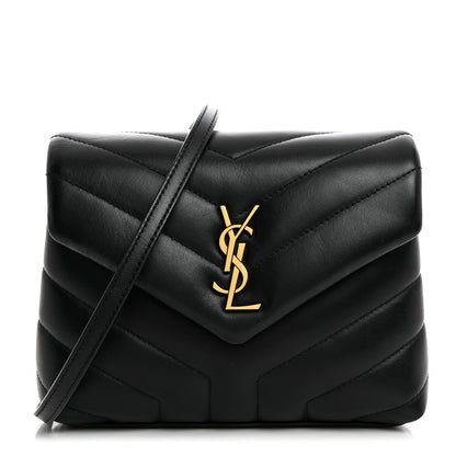 Saint Laurent Calfskin Y Quilted Monogram Toy Loulou Crossbody Bag Black 1 of 11