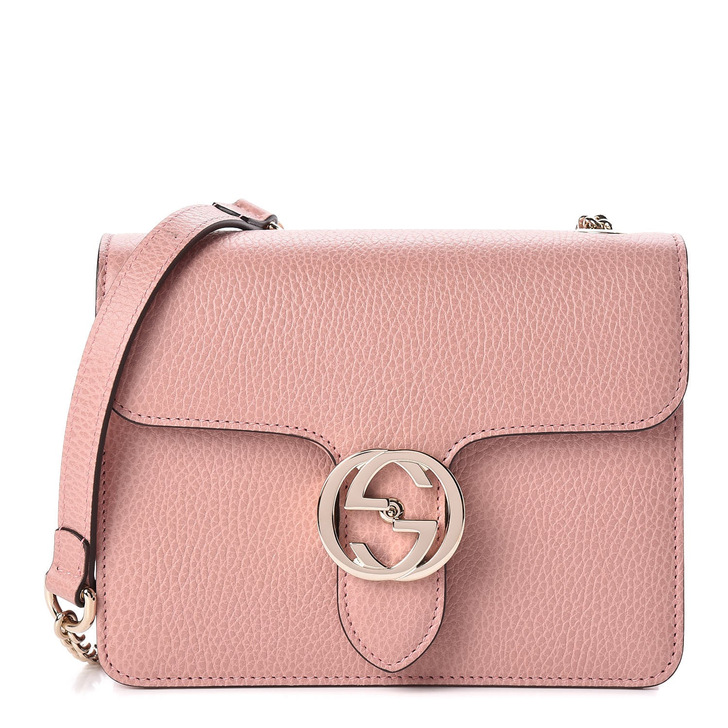 Gucci Dollar Calfskin Small Interlocking G Shoulder Bag Soft Pink 1 of 11