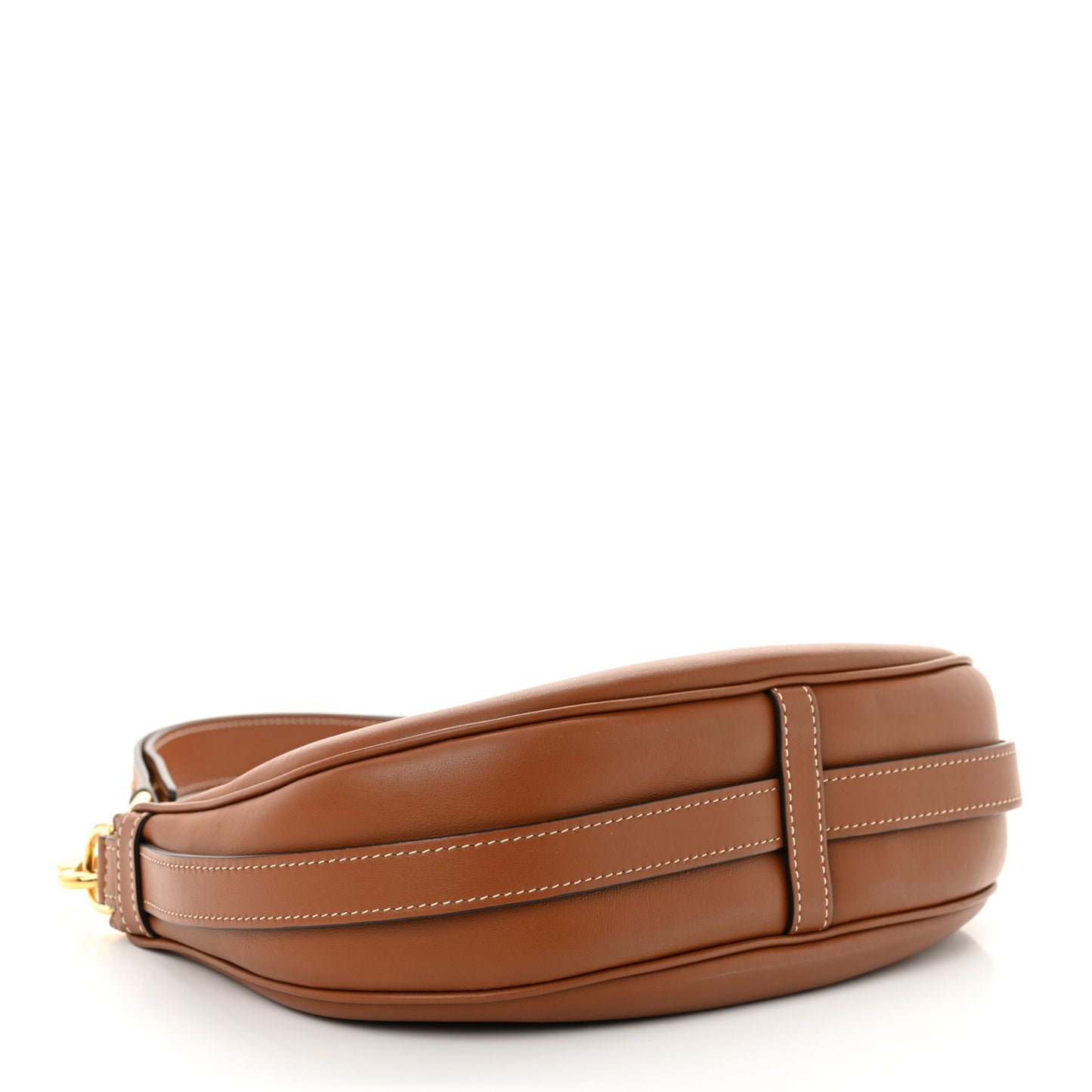Smooth Calfskin Medium Strap Ava Shoulder Bag Tan