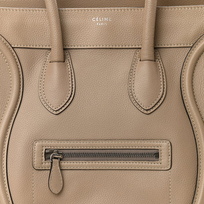 Celine Drummed Calfskin Mini Luggage Dune 4 of 10