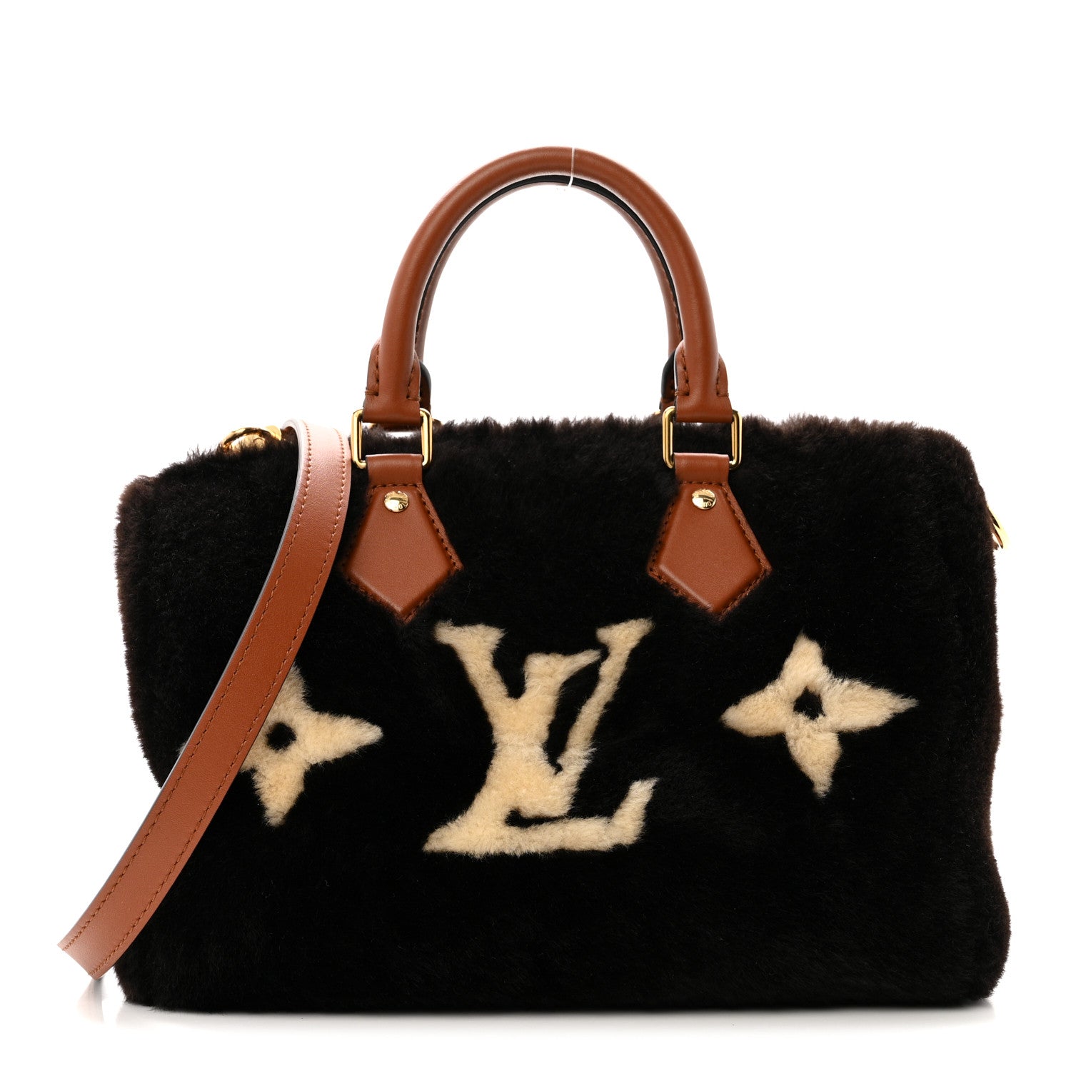 Louis Vuitton Shearling Monogram LV Ski Cozygram Speedy