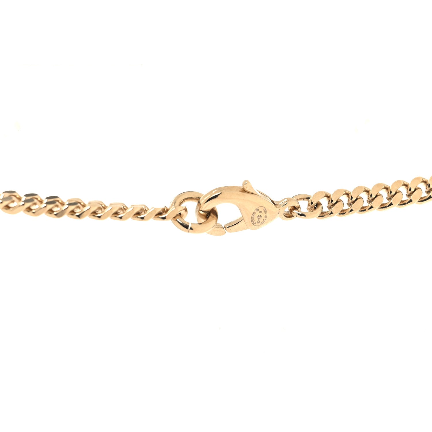 Chanel Metal Pearl Crystal Lambskin CC Chain Necklace Gold Black White 4 of 5