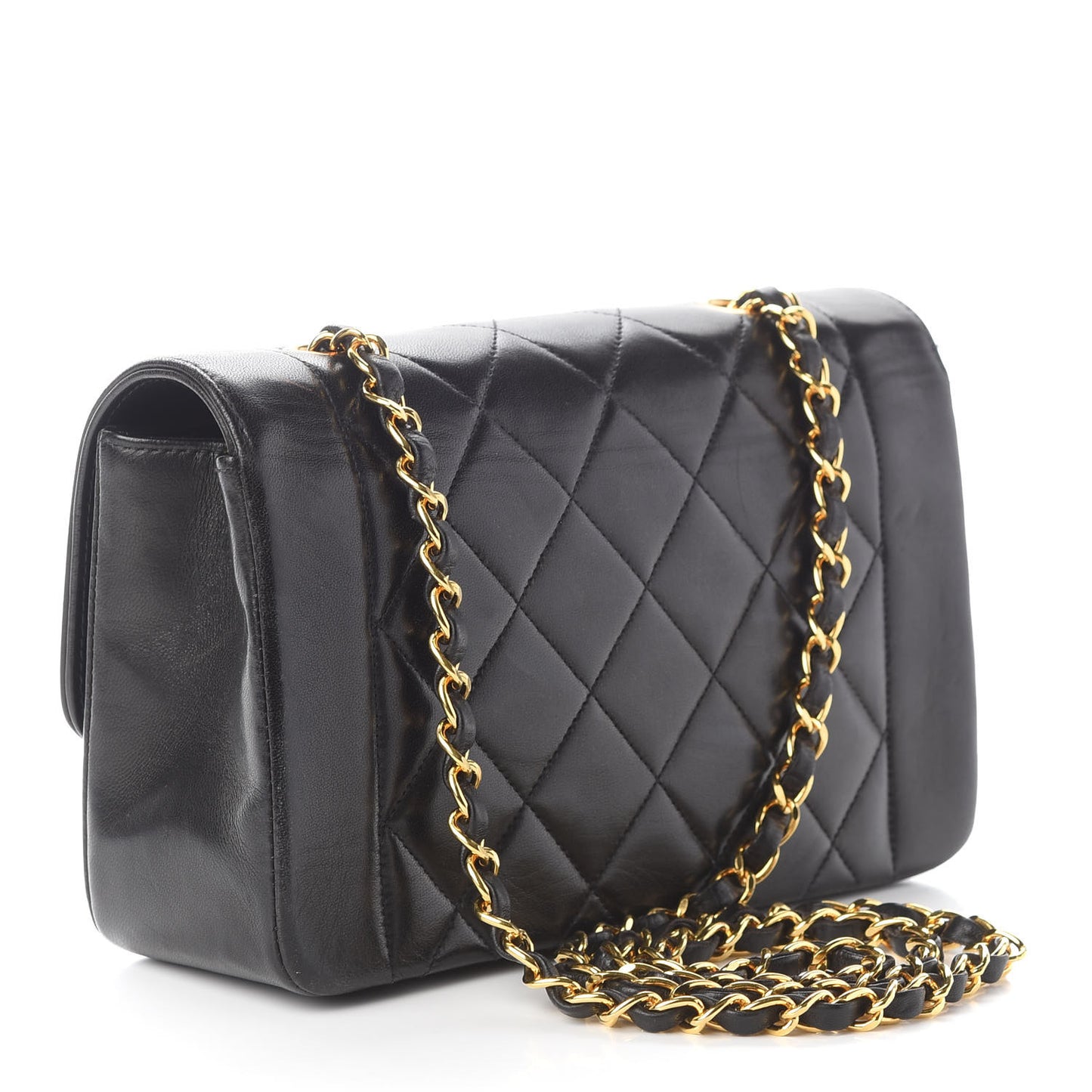 Lambskin Quilted Small Single Flap Black