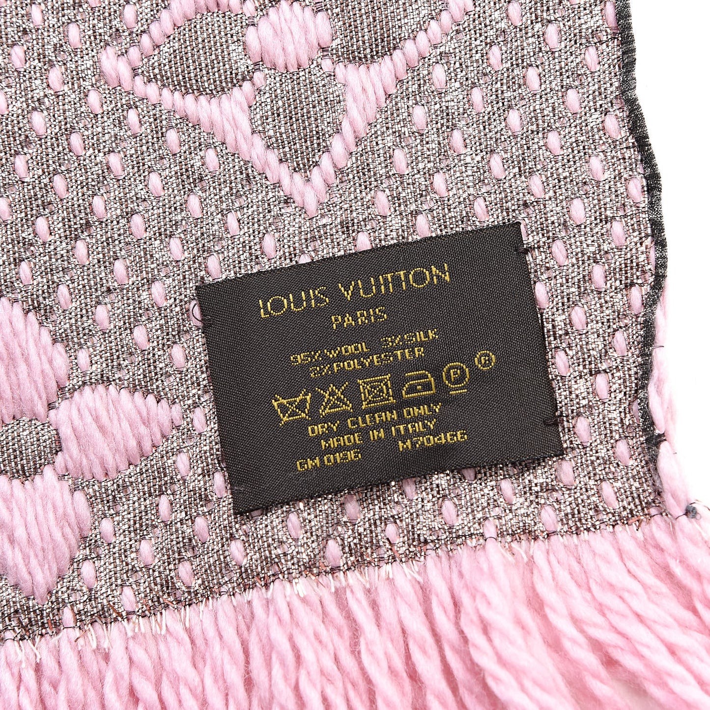 Wool Silk Logomania Rainbow Scarf Crystal Pink