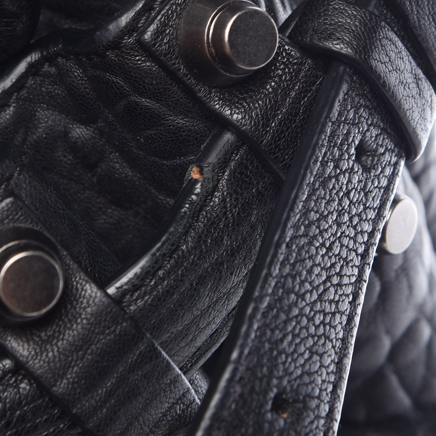 Pebbled Lambskin Diego Bucket Black Nickel Hardware