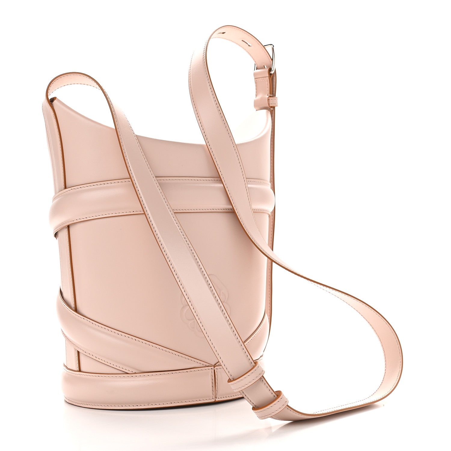 Alexander McQueen Calfskin Mini Curve Bucket Bag Nude 3 of 11