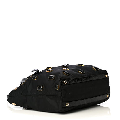 Prada Tessuto Nylon Pietre Jeweled Tote Black 3 of 4