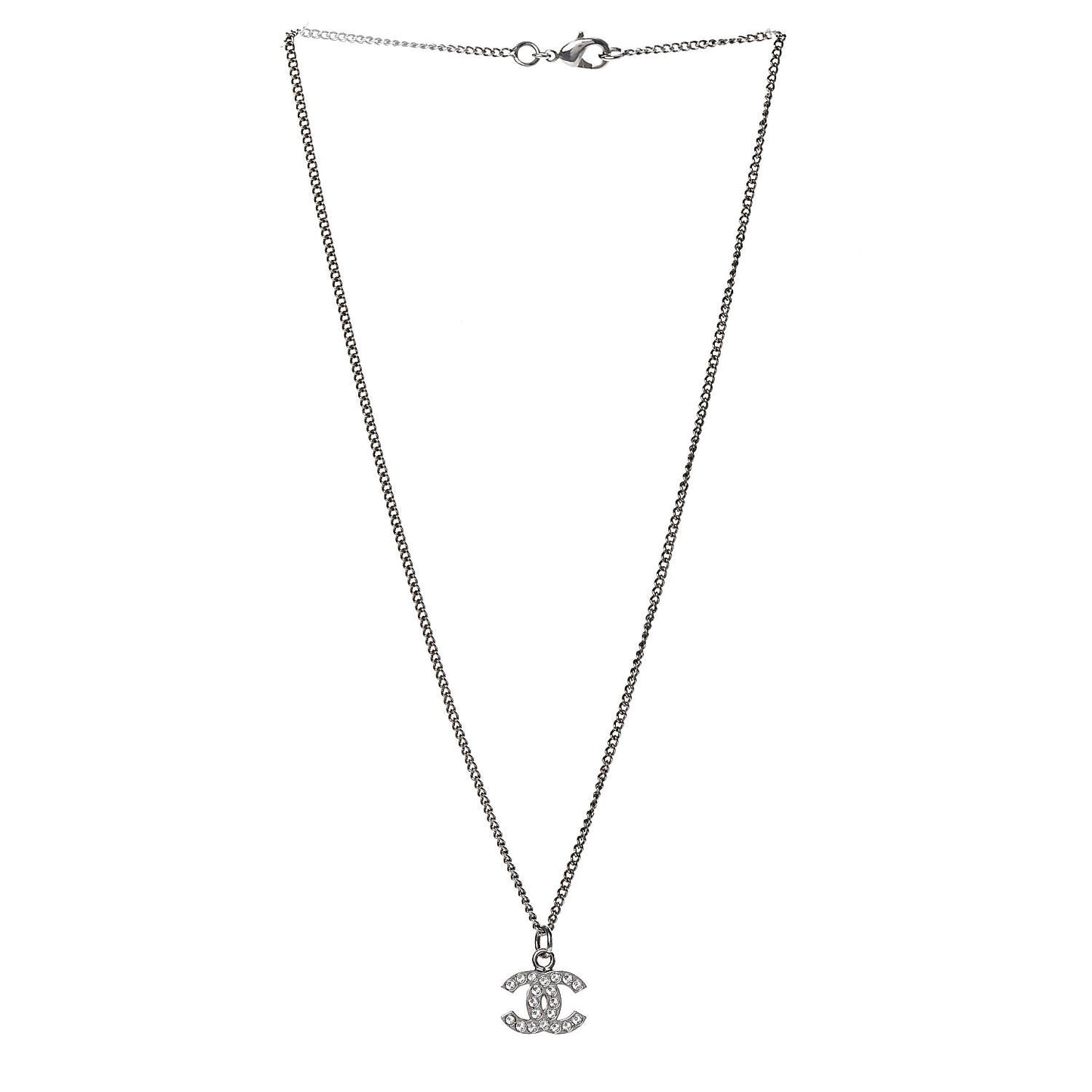 Crystal CC Necklace Silver