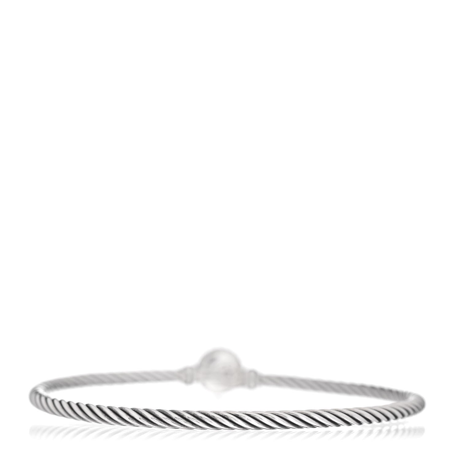 David Yurman Sterling Silver Diamond 3mm Chatelaine Bracelet 3 of 4