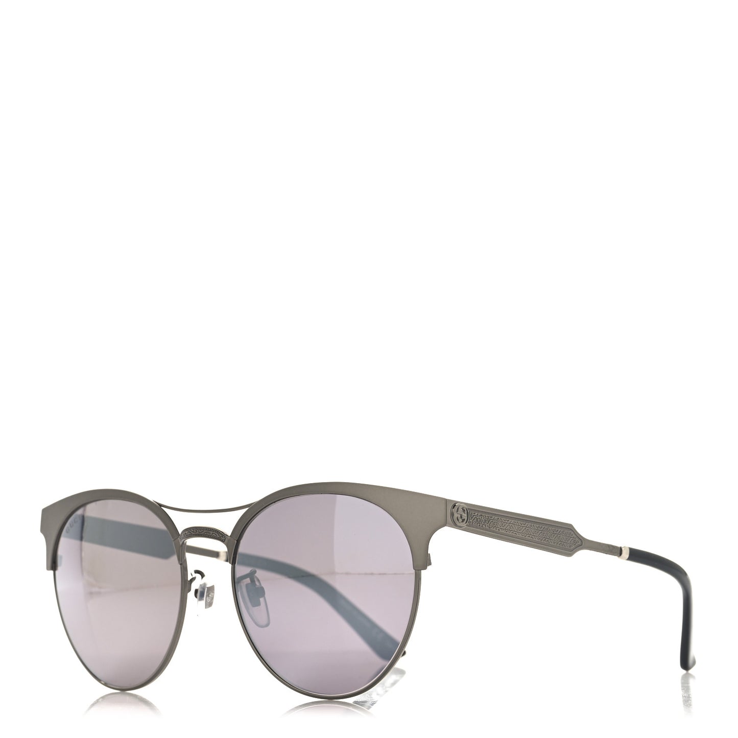 Metal Round GG0075SK Sunglasses Silver
