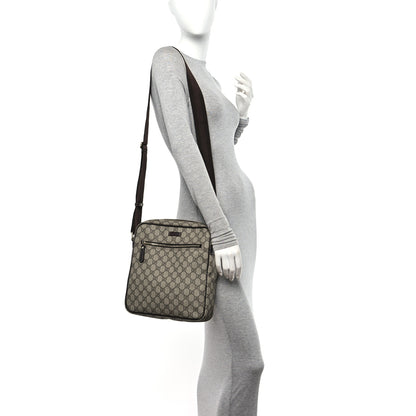 Gucci GG Plus Monogram Selleria Calfskin Medium Messenger Bag Beige Ebony Cocoa Dark Chocolate 2 of 11