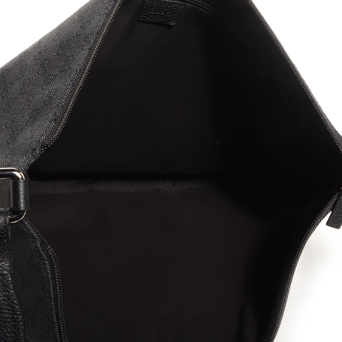Denim Monogram Flat Messenger Bag Black