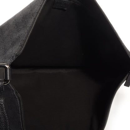 Gucci Denim Monogram Flat Messenger Bag Black 5 of 8