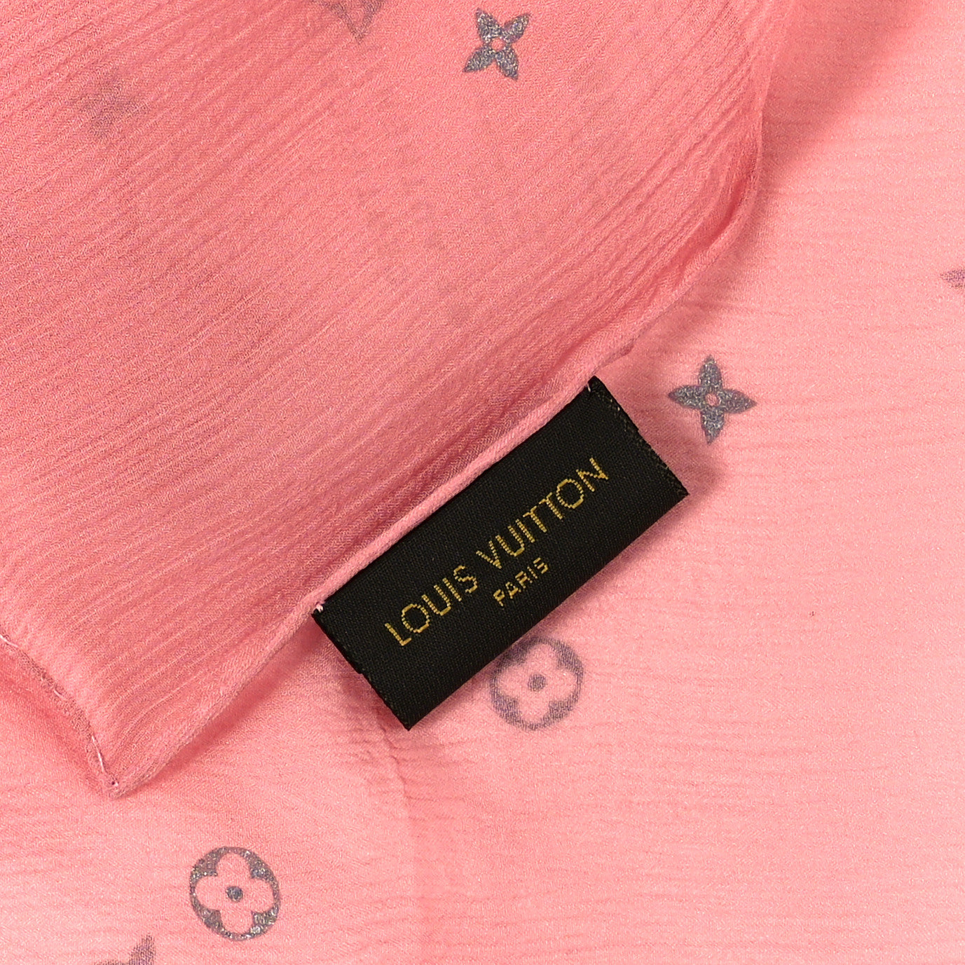 Silk Sheer Monogram Scarf Pink