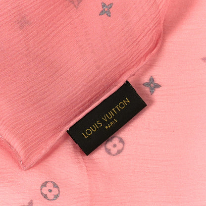 Louis Vuitton Silk Sheer Monogram Scarf Pink 3 of 5