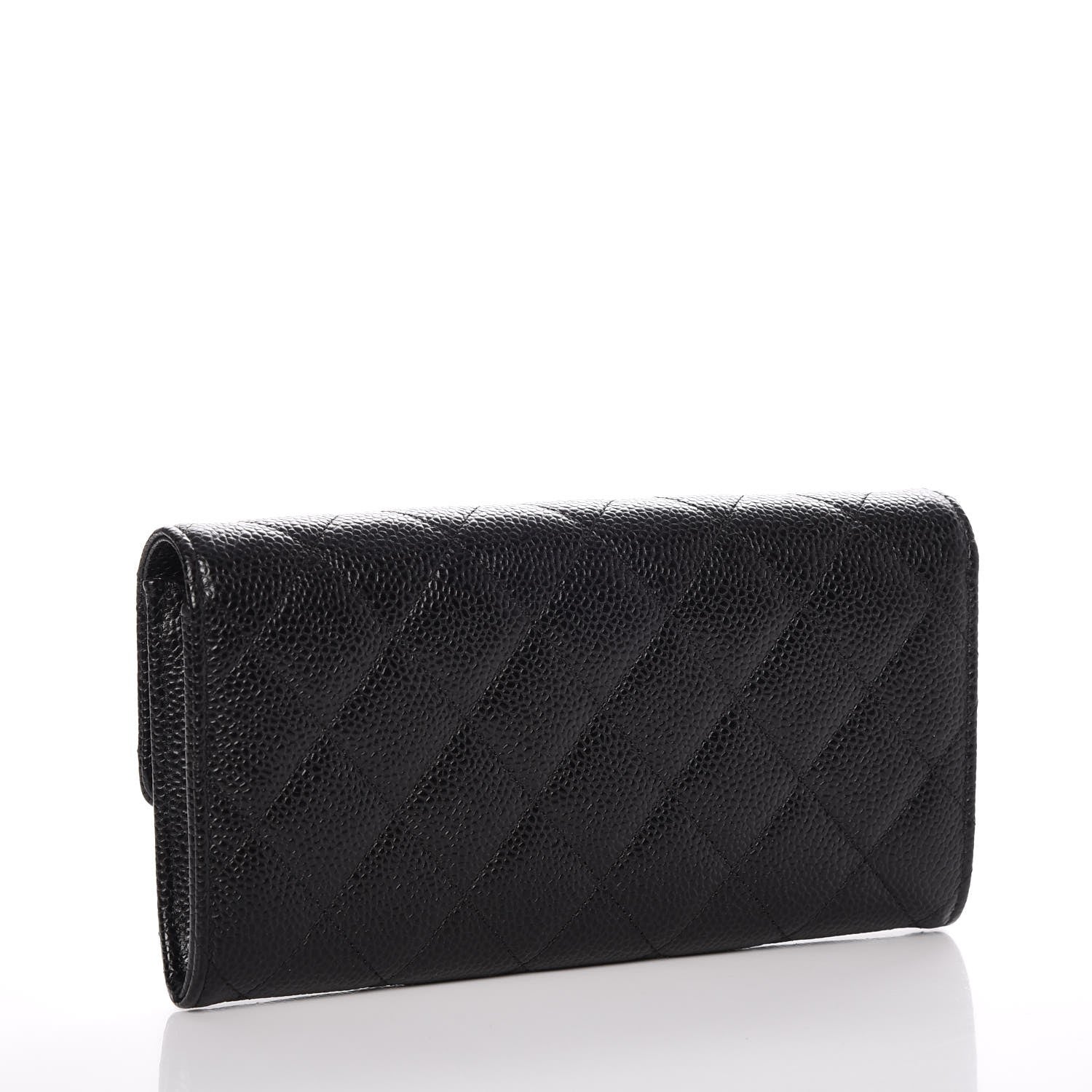 Chanel Caviar Quilted Large Gusset Flap Wallet Black 3 of 9