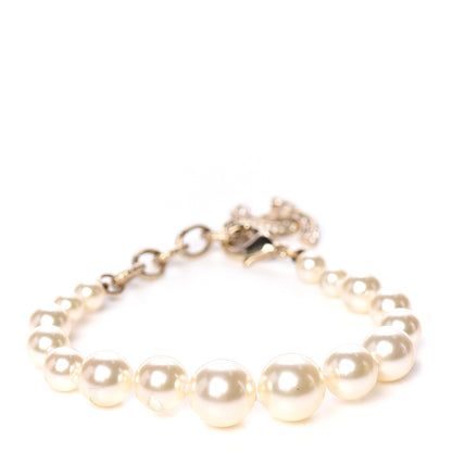 Chanel Crystal Pearl CC Bracelet Gold 2 of 4