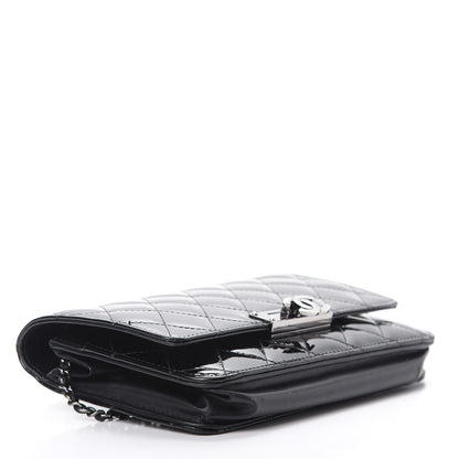 Chanel Patent Quilted Golden Class Wallet on Chain WOC Black 4 of 16