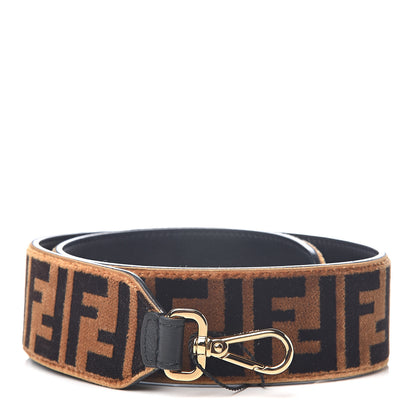 Fendi Velvet Tapestry FF Strap You Tobacco 1 of 2