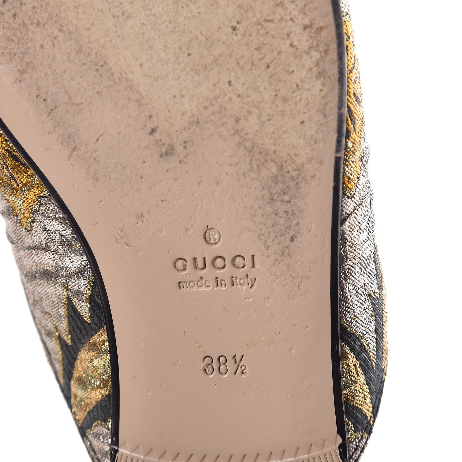 Gucci Jacquard Floral Womens Princetown Slippers 38.5 Oro Black 7 of 8