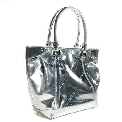 Burberry Patent Check Embossed Ember Tote Silver 3 of 8