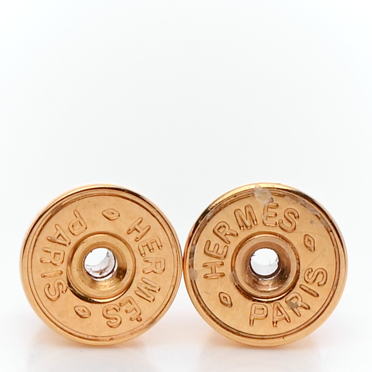 Gold Lacquered Pop H Earrings White