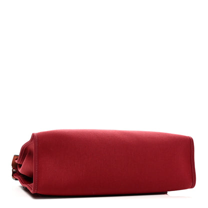 Hermes Vache Hunter Toile Herbag Zip 31 PM Rouge H Brique 4 of 11