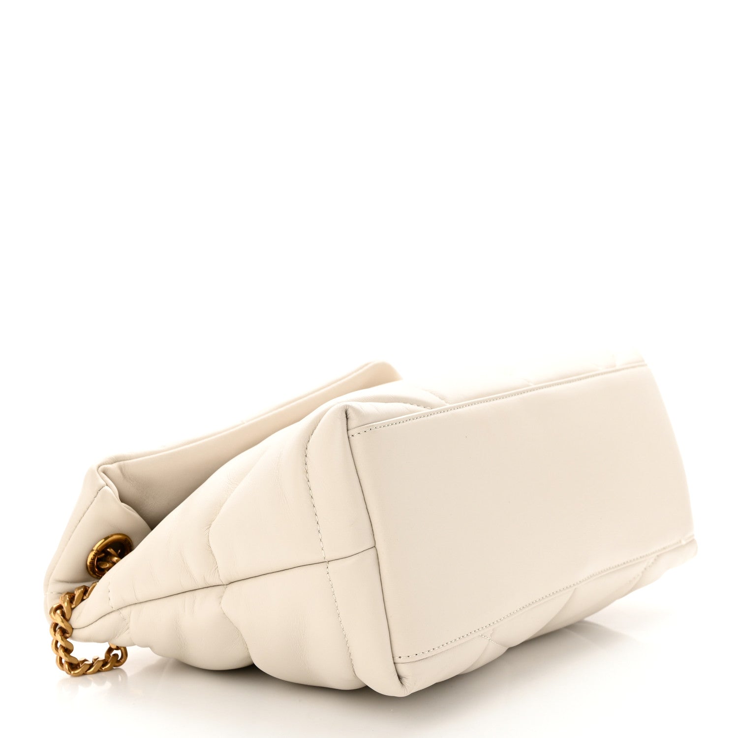 Saint Laurent Lambskin Quilted Small Loulou Puffer Monogram Chain Satchel Crema Soft 4 of 11