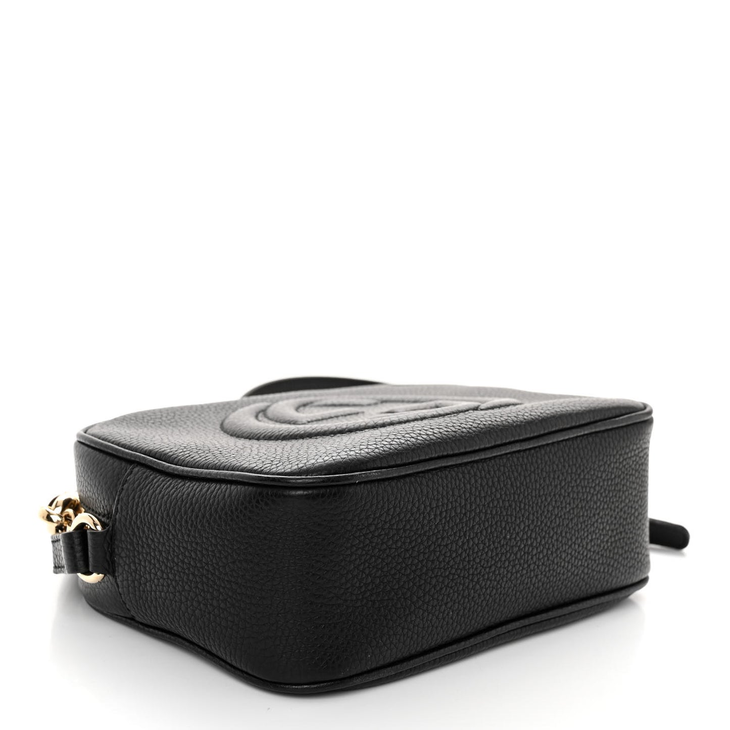 Pebbled Calfskin Small Soho Disco Bag Black