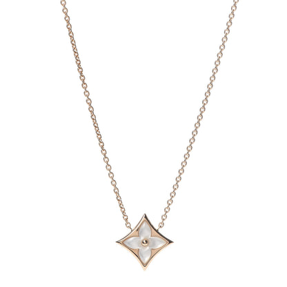 Louis Vuitton 18K Pink Gold Mother Of Pearl Blossom Pendant Necklace 1 of 7
