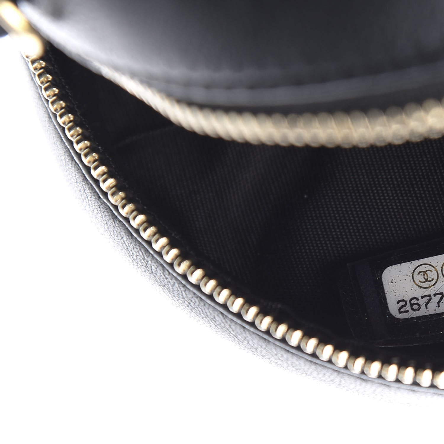 Chanel Lambskin Quilted Studded Round Clutch With Chain Black 8 of 10