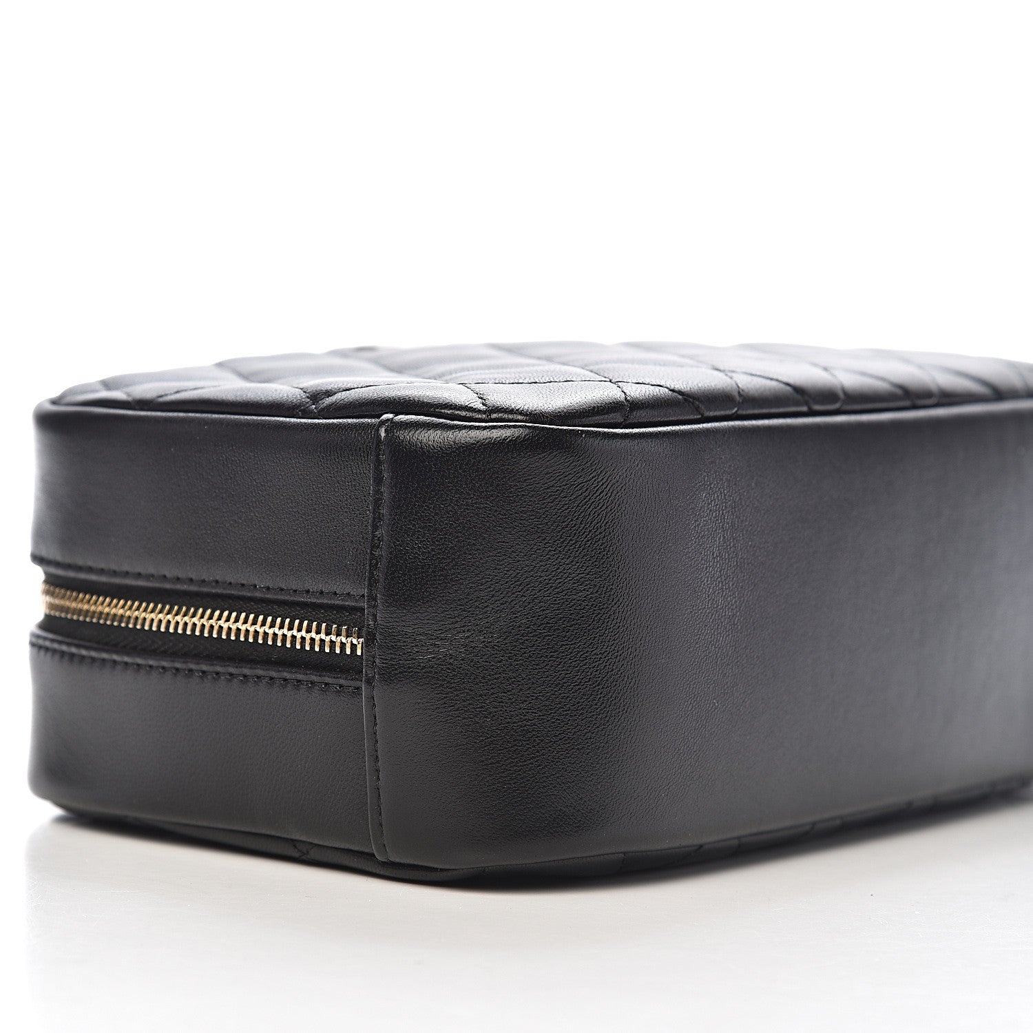 Chanel Lambskin Quilted Medium Curvy Pouch Cosmetic Case Black 8 of 10