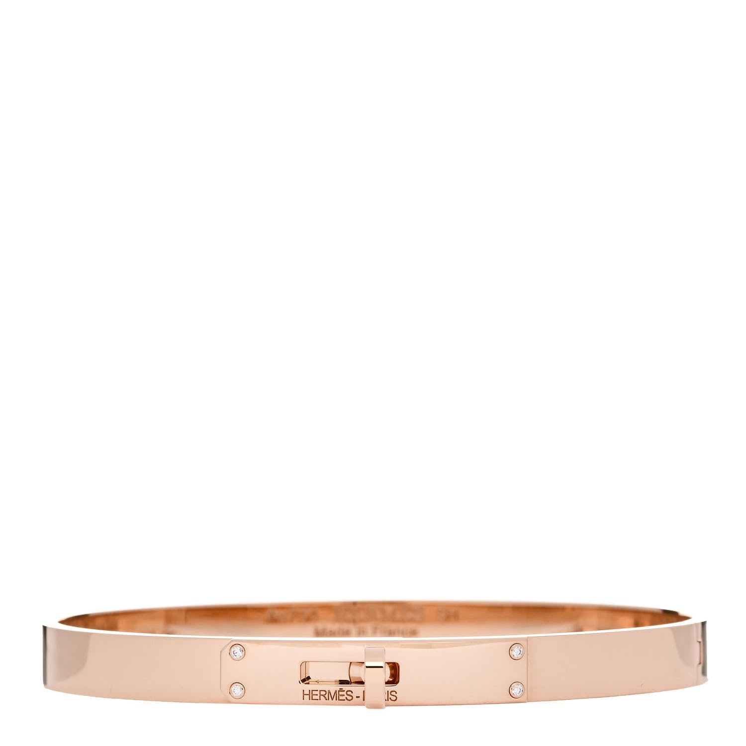Hermes 18K Rose Gold Diamond PM Kelly Bracelet SH 1 of 4