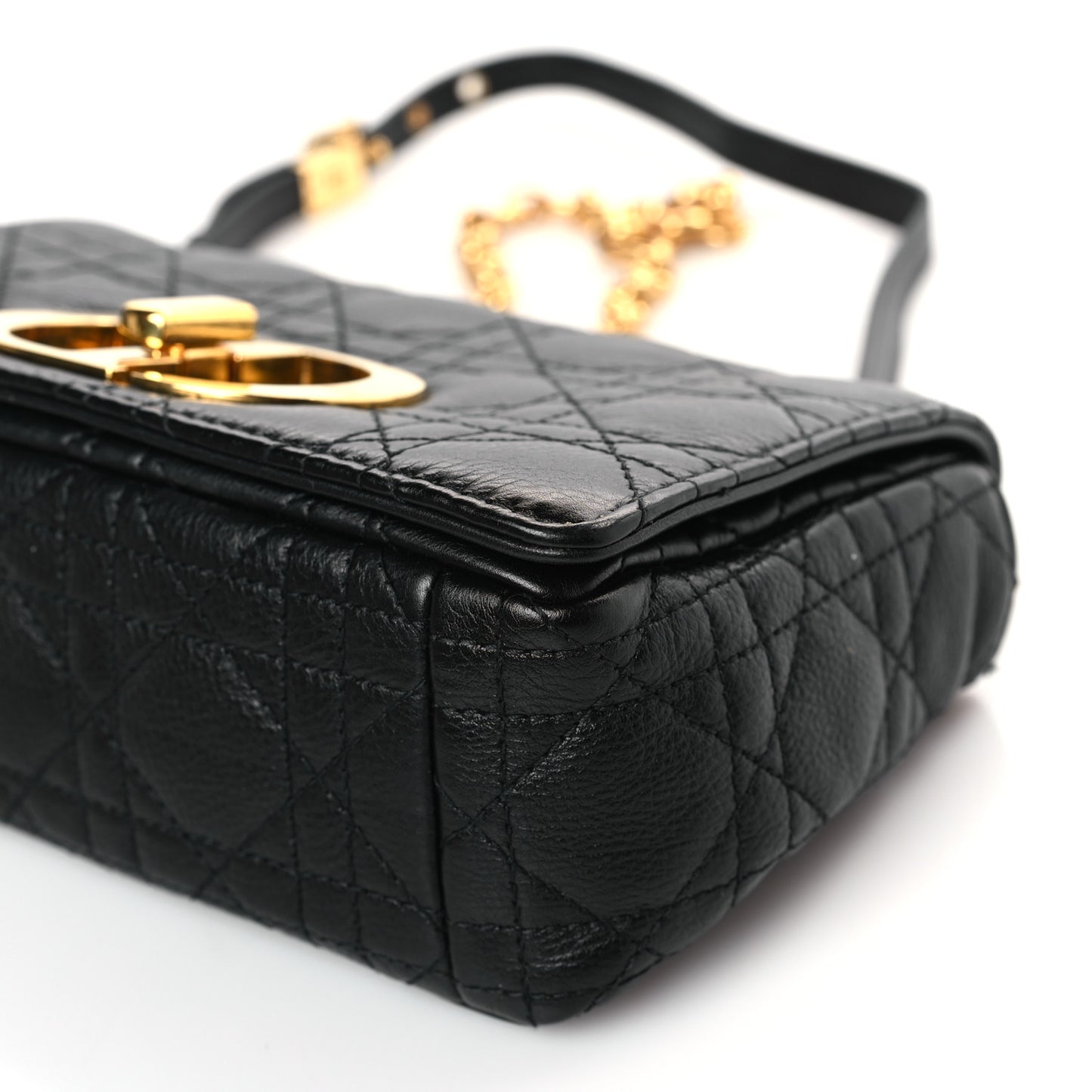 Calfskin Cannage Small Caro Bag Black