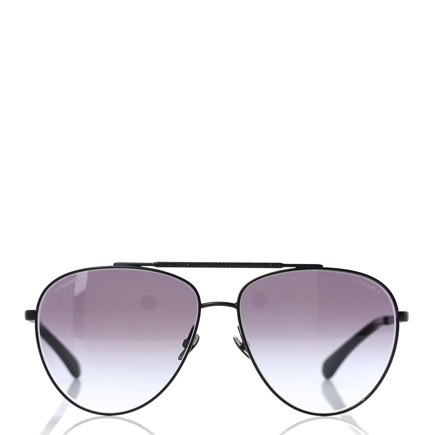 Chanel Aviator Metallic Pilot Sunglasses 4231 Black 2 of 8