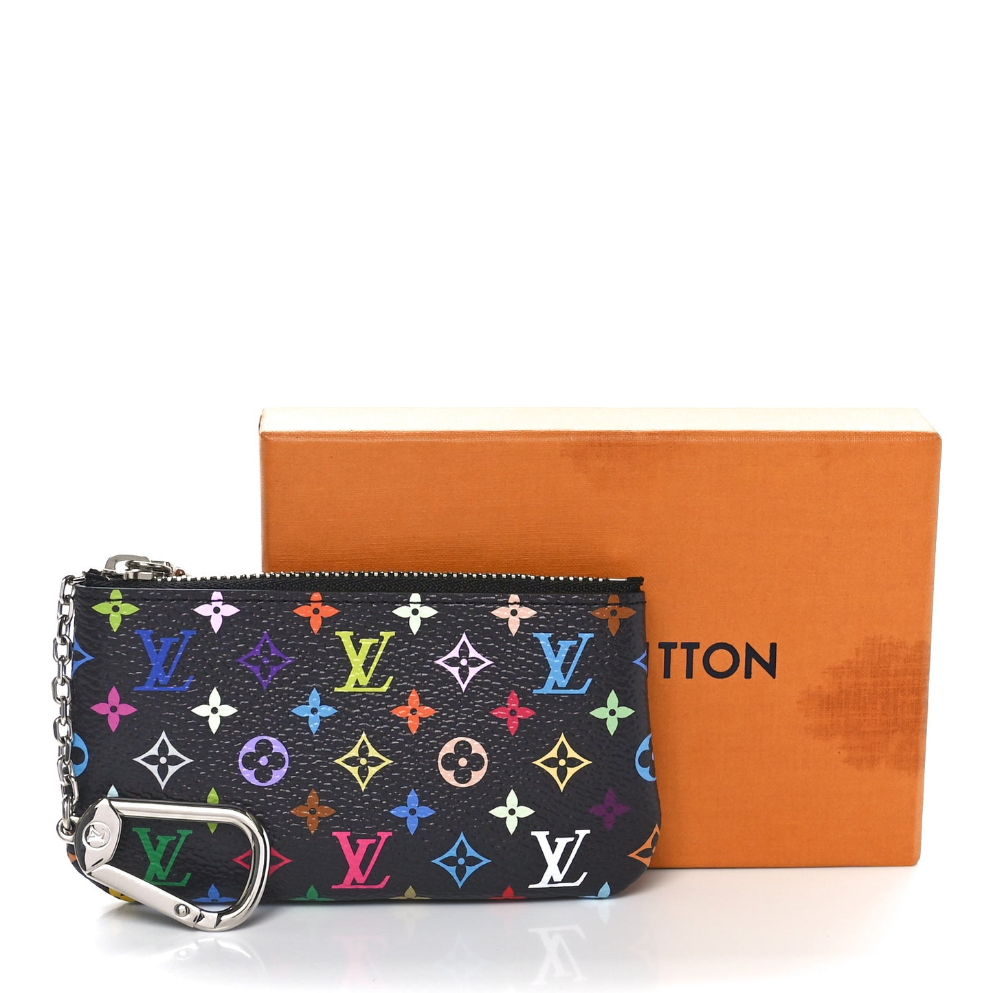 LV X TM Monogram Multicolor Key Pouch Black