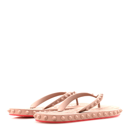 Christian Louboutin Rubber Spike Super Loubi Flip Flop Sandals 36 Nude 5 of 9