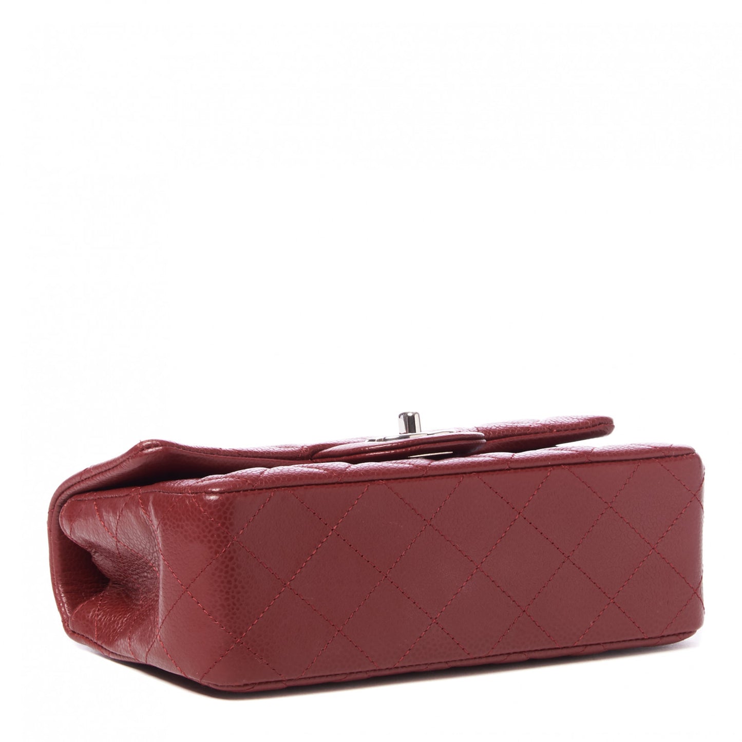 Caviar Quilted Mini Rectangular Flap Red