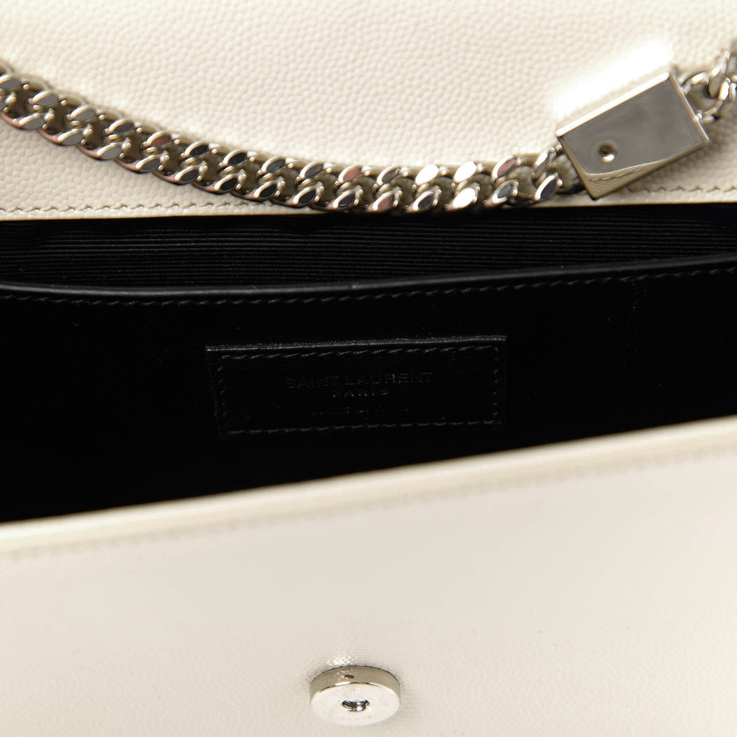 Saint Laurent Grain De Poudre Small Monogram Kate Satchel Blanc Vintage 8 of 10